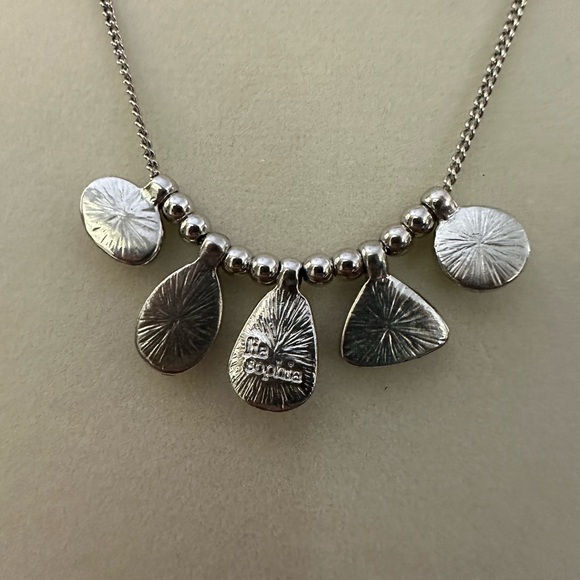 Lia Sophia SHAMROCK Necklace. Shades of Green & Yellow. Silver Tone. - Picture 2 of 3